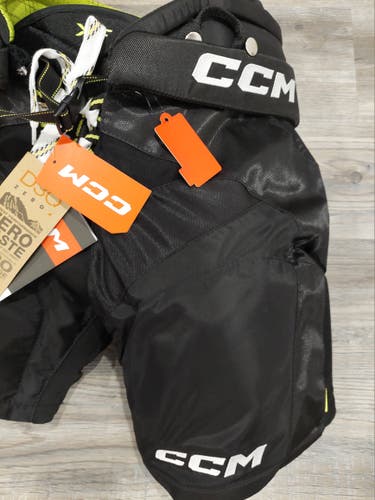 Black Medium Junior CCM Tacks Hockey Pants (New) 2