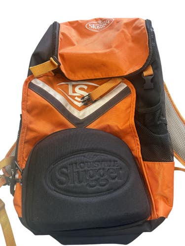 Used Louisville Slugger BACK PACK BB/SB Player Backpack Black And Orange 11862-S000092693