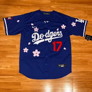 Shohei Ohtani Dodgers Tokyo Series Cherry Blossom Edition – Blue Stitched Jersey