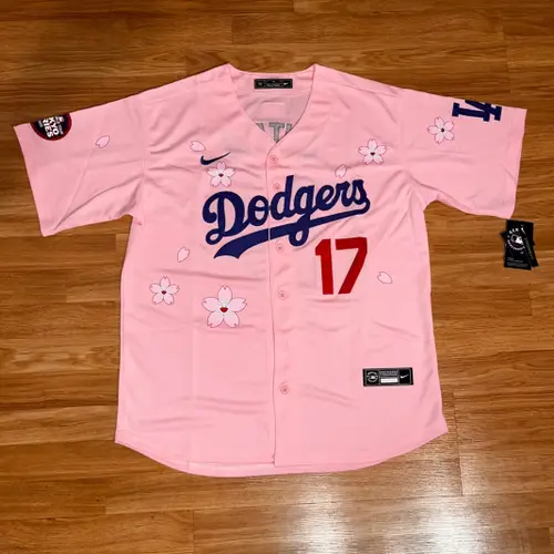 Shohei Ohtani Dodgers Tokyo Series Cherry Blossom Edition – Pink Stitched Jersey