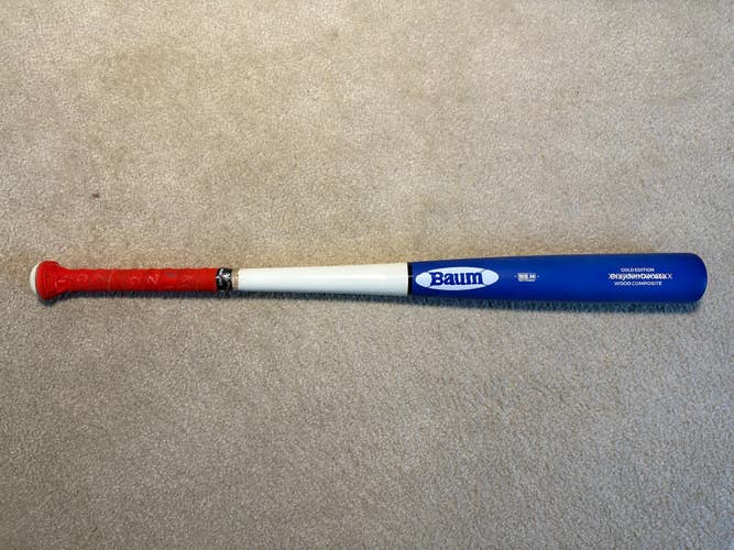 2024 Custom Baum Gold Stock Wood Composite BBCOR Certified Bat (-3) 29 oz 32" (Used)