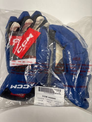 New!! CCM JetSpeed FT680 Gloves 15" Royal Blue