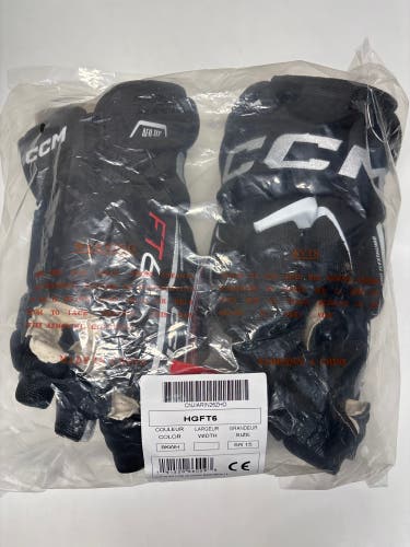New!! CCM JetSpeed FT6 Gloves 15" Black