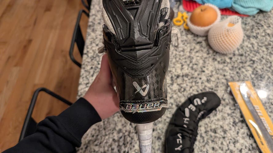 Black 2025 Bauer Supreme Shadow Hockey Skates Regular Width Size 4 (Used)