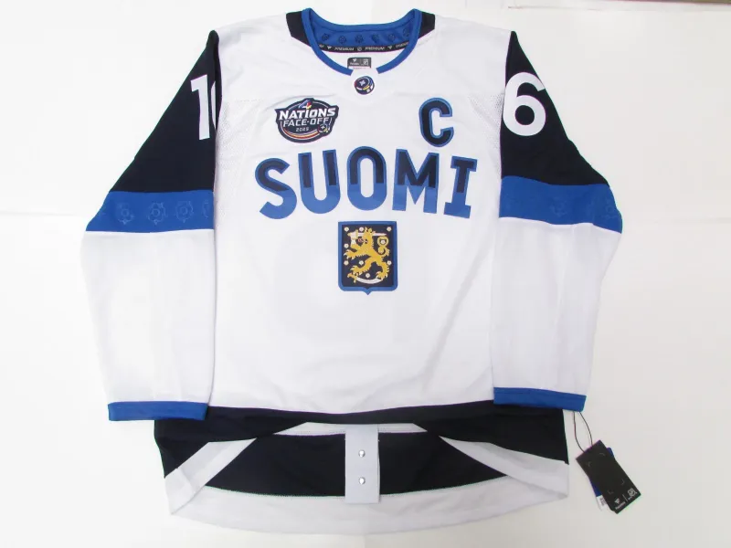 Barkov Team Finland Hockey Jersey – 4 Nations Face-Off Premium, Size 52