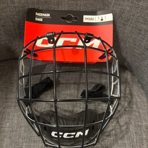 CCM FM580 Hockey Facemask Cage Senior Medium Black White New with Hardware
