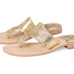 Jack Rogers Jacks 111231JK01 Sandals Women's US 7.5 Gold Slip-On Slide VER1217