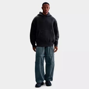 Nike Tech Oversized Fleece Hoodie Mens Gray Kangaroo Pocket Pullover JAX1056
