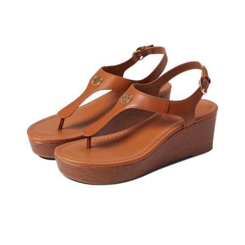 Tommy Hilfiger Graice Sandals Women's 10 Brown Adjustable Strap Slip-On HTAT321