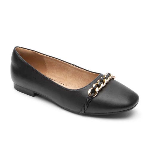 Rockport Zoie CI9673 Ballet Flats Women's US 5 Black Leather Slip On HTAT253