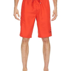 O'Neill Santa Cruz Solid 2.0 Board Shorts Men 33 Red Drawstring Swimwear JDM2362