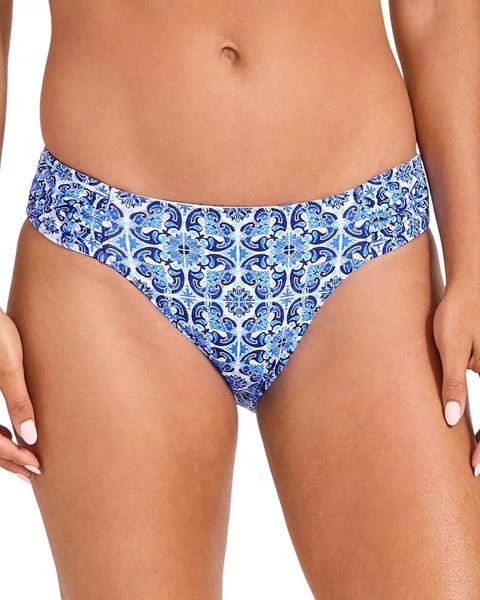 Tommy Bahama Terrazzo Tile Bikini Bottom Womens M Blue Reversible Hipster JZZ984