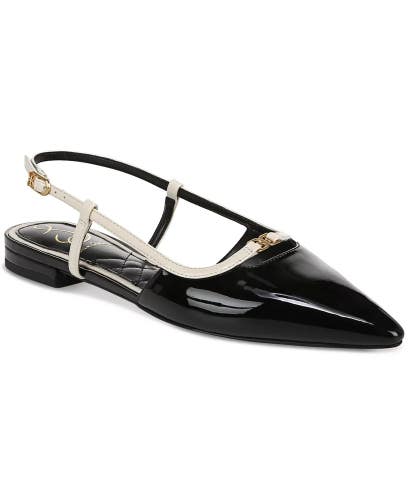 Sam Edelman Cohen J1790S1900 Flat Women's US 8 Black Leather Slingback HAWK2269