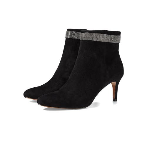 Pelle Moda Yori Bootie Women's 5 M Black Suede Pointed Toe Stiletto Heel HTAT156