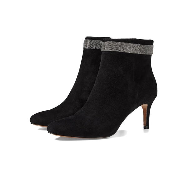 Pelle Moda Yori Bootie Women's 5 M Black Suede Pointed Toe Stiletto Heel HTAT156