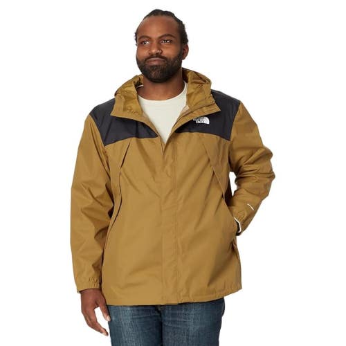 The North Face Big Antora Jacket Mens 2X Utility Brown Black Waterproof JDM2341