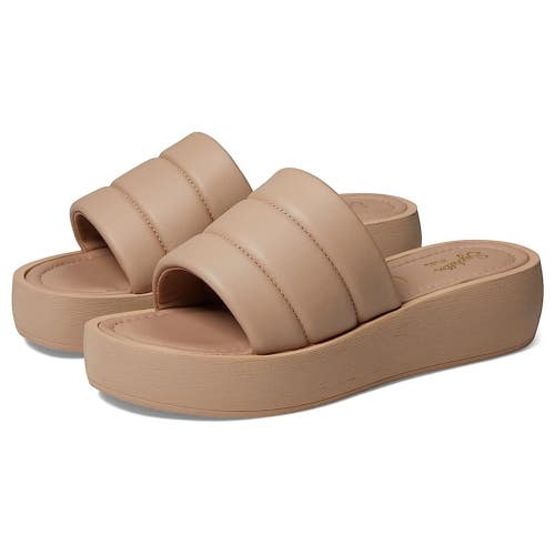 Seychelles Velour Sandals Women's 8.5 Vacchetta Leather Slip On Platform HTAT196