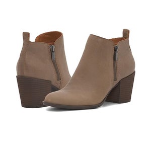 Lucky Brand Basel Mid Bootie Women's US 11 Brown Side Zip Ankle Boots HTAT160