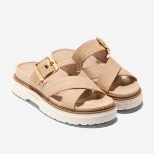 Cole Haan Fraya Sandal Women's 7.5 Beige Slip On Lug Sole Platform Slide VER1404