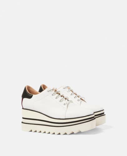 Stella McCartney Sneak-Elyse Sneakers Women's US 9 White Platform Shoes HTAT209