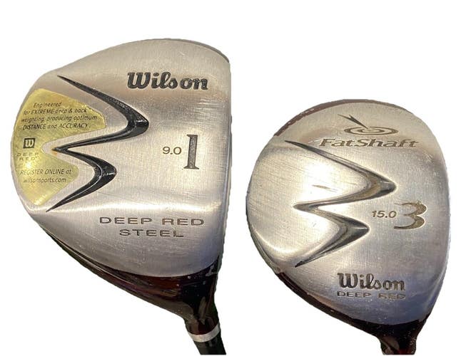 Wilson Deep Red Wood Set 9* Driver And 15* 3 Wood RH Regular Graphite New Grips