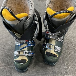 Used Salomon RUSH Womens DH Ski Boot Green 240 MP - J06 - W07 11614-S000230479