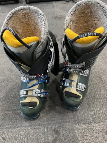 Used Salomon RUSH Womens DH Ski Boot Green 240 MP - J06 - W07 11614-S000230479