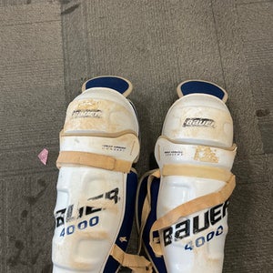 Used Bauer 4000 Senior Shin Guards White 15" 11614-S000230462