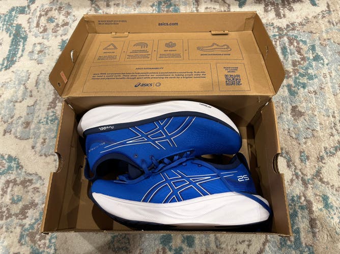Blue Men's Size M 9.5 (W 10.5) Adult Asics Gel Nimbus 25 Shoes (New)