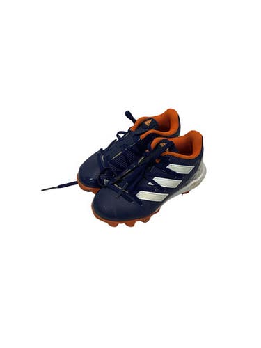 Used Adidas ADIZERO ORANGE/NAVY BB/SB Cleats Navy Blue And Orange Youth 11.0 11347-S000263487