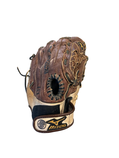 Used Mizuno POWER CLOSE BB/SB Glove RH Throw Brown 11 1/2" 11682-S000127386