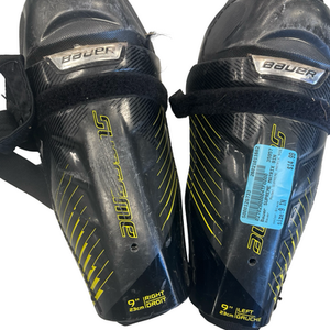 Used Bauer SUPREME MATRIX 9IN Youth Shin Guards Black 9" 11682-S000126733