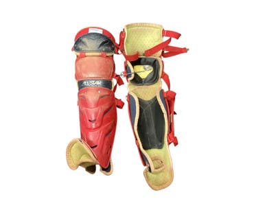 Used All-Star CATCHERS LEG GUARDS Catchers Leg Guards Red Adult 11846-S000100117