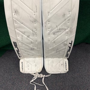 White Senior True HZRDUS 7x4 Goalie Leg Pads (Used) | 34"+2