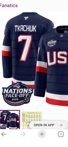 4 Nations 2025 Authentic Jersey Brady Tkachuk #7