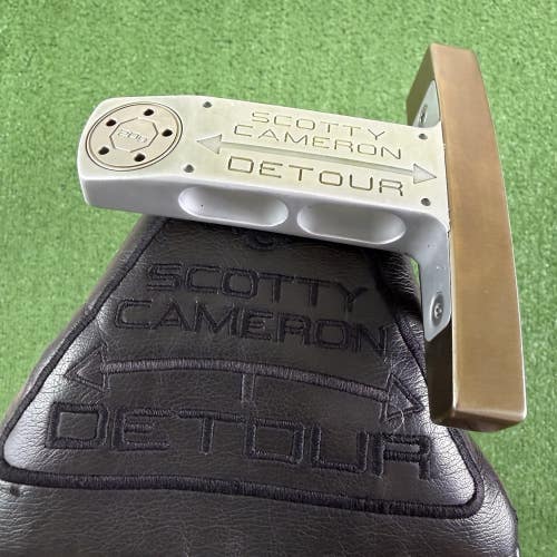 Scotty Cameron Detour Gold Custom Putter All In Shaft Blackout Headcover 36