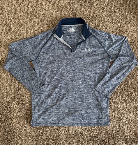 Blue Men's Large Under Armour Sweatshirt (Used)