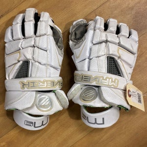 White Maverik M4 Lacrosse Gloves (Used)