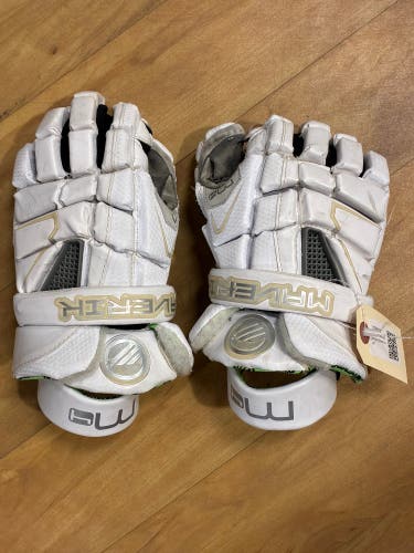 White Maverik M4 Lacrosse Gloves (Used)