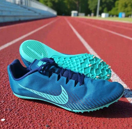 Men's Nike Zoom Rival M9 (US Size 12) Track Spikes Aqua Teal Blue