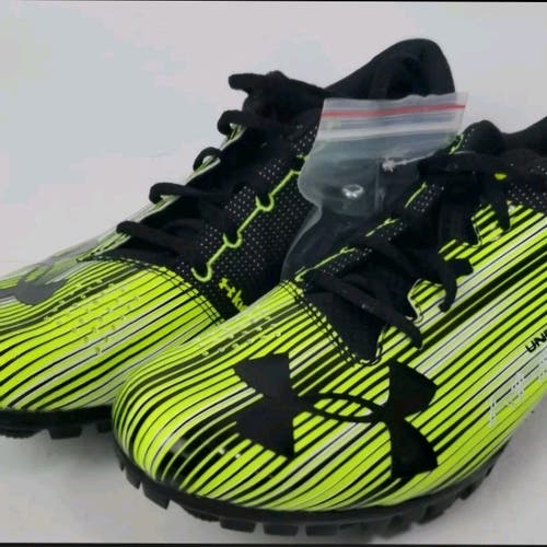Men's Under Armour (US Size 11.5) Racing Black Yellow Sprint Track Spikes