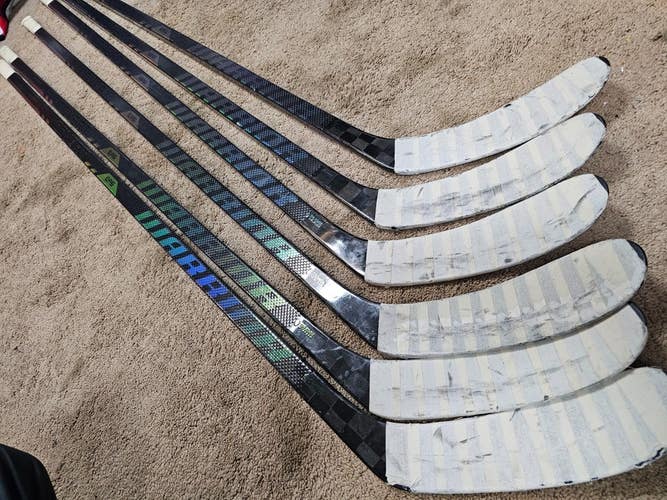 6x PACK GRZ Penguins Game Used Sticks WARRIOR Covert GR6 PRO 85 flex LH left