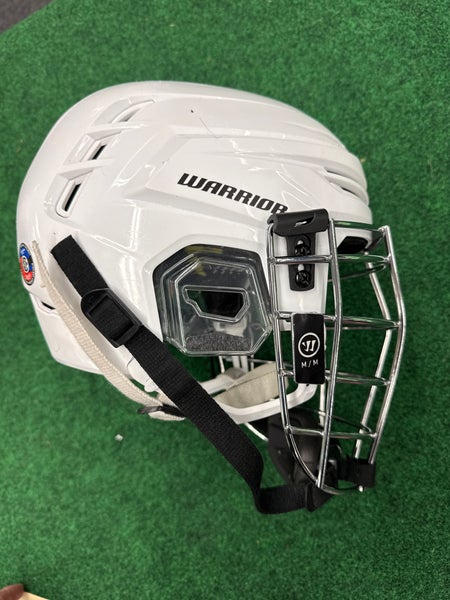 White Warrior Alpha One Pro Box Lacrosse Helmet (Used) | Medium