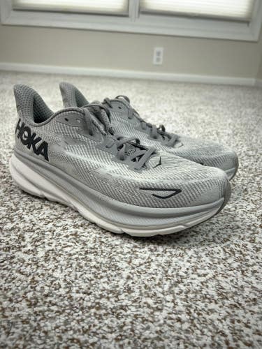 HOKA Shoes Mens Size 11 Gray Clifton 9 Running Sneakers Athletic Road Run