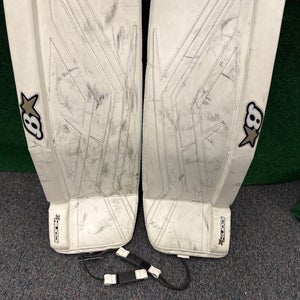 White Intermediate Brian's Iconik X Goalie Leg Pads (Used) | 30"+1"