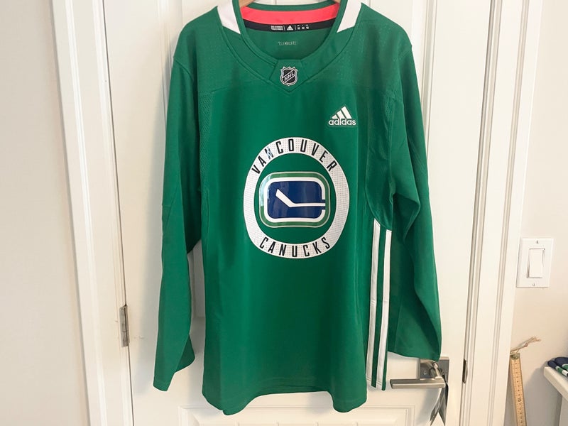 BNWT Authentic Adidas Vancouver Canucks Green Practice Jersey Size 52 Large NEW