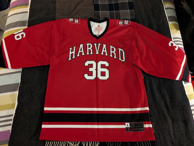 Red Large Harvard Men's Hockey Jersey (Used)