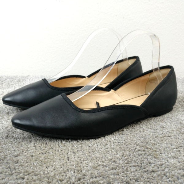 Ann Taylor Factory Pointed Toe Womens Size 8.5 Shoes Black Slip On Flats