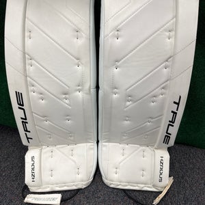 White Junior True HZRDUS Goalie Leg Pads (New) | 26"+2"