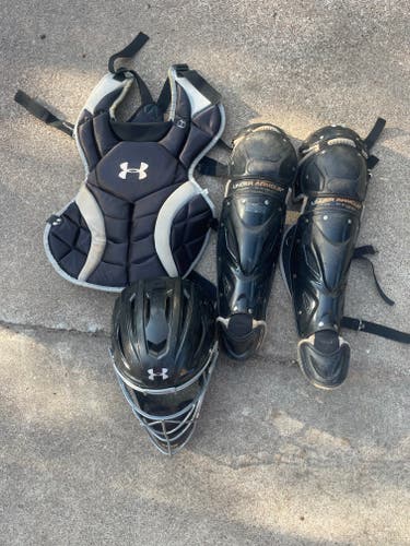 Black/Gray Under Armour Catcher's Set (Used)